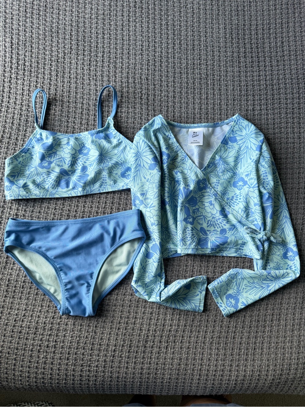 Art Class - Blue Floral 3-Piece Girls Swim Set